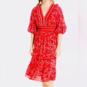 Max Studio V-Neck Floral Midi Dress. EUC. Size S.